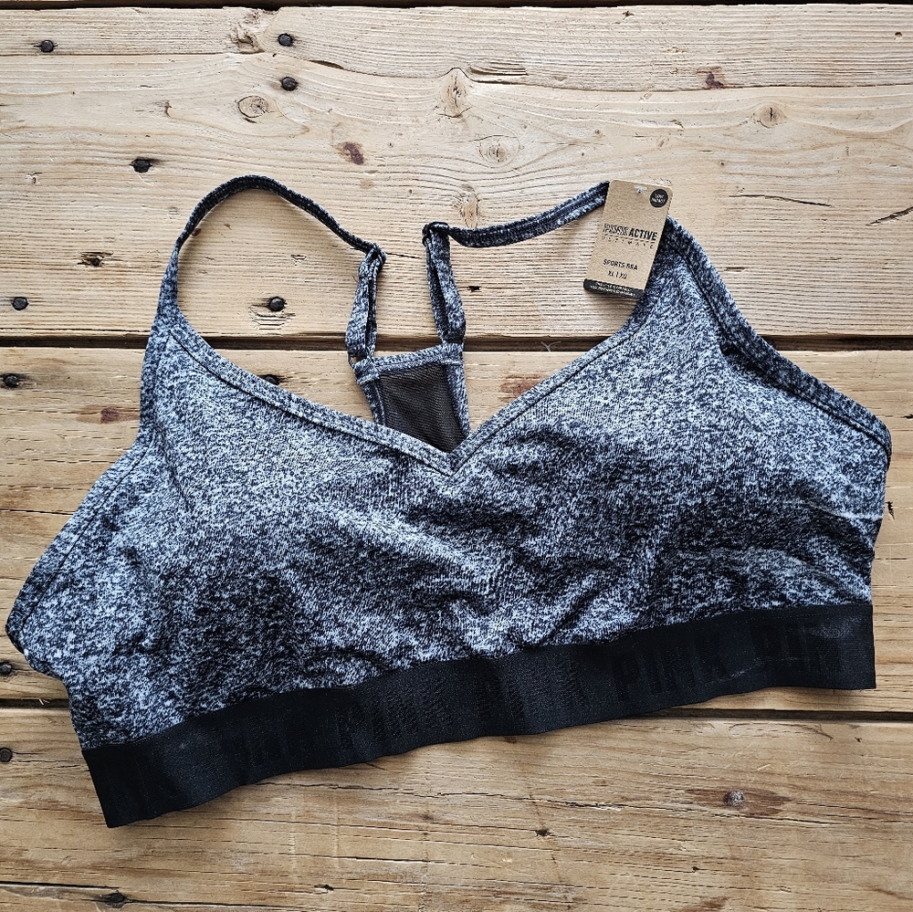 Women's Pink Heather Gray Sports Bra